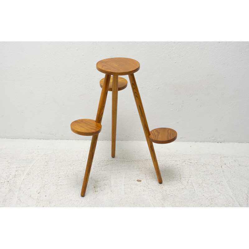 Mid century beech wood plant stand by Krásná Jizba, Czechoslovakia 1960s