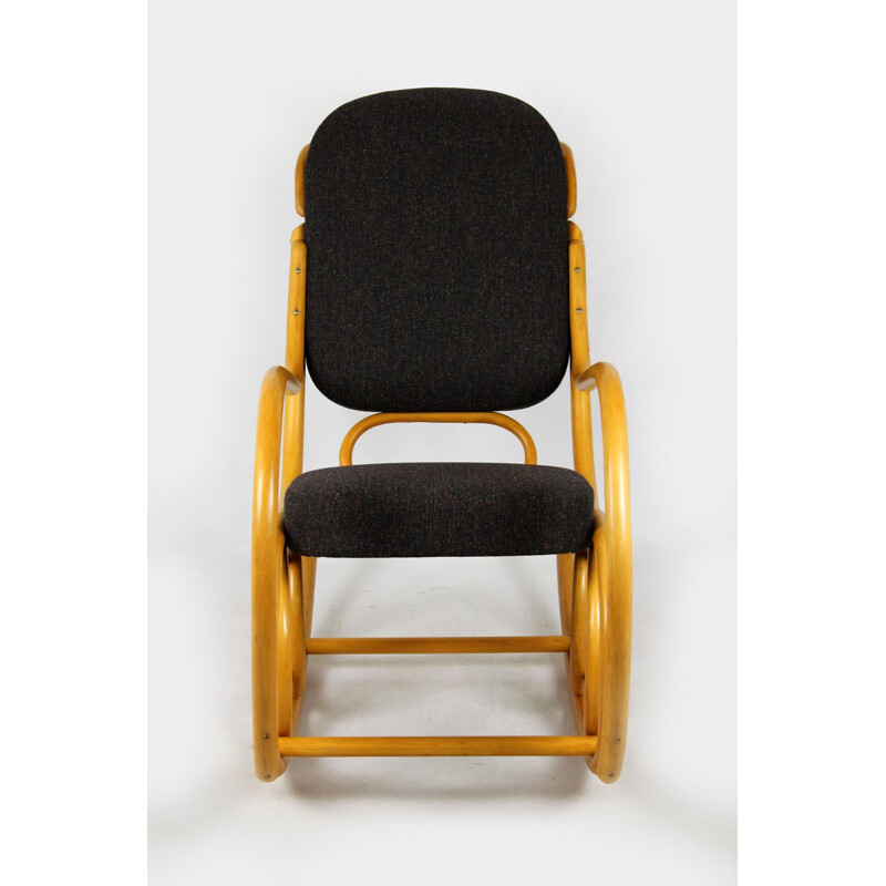 Cadeira de madeira dobrada e cadeira de balanço de faia Vintage por TON, 1960