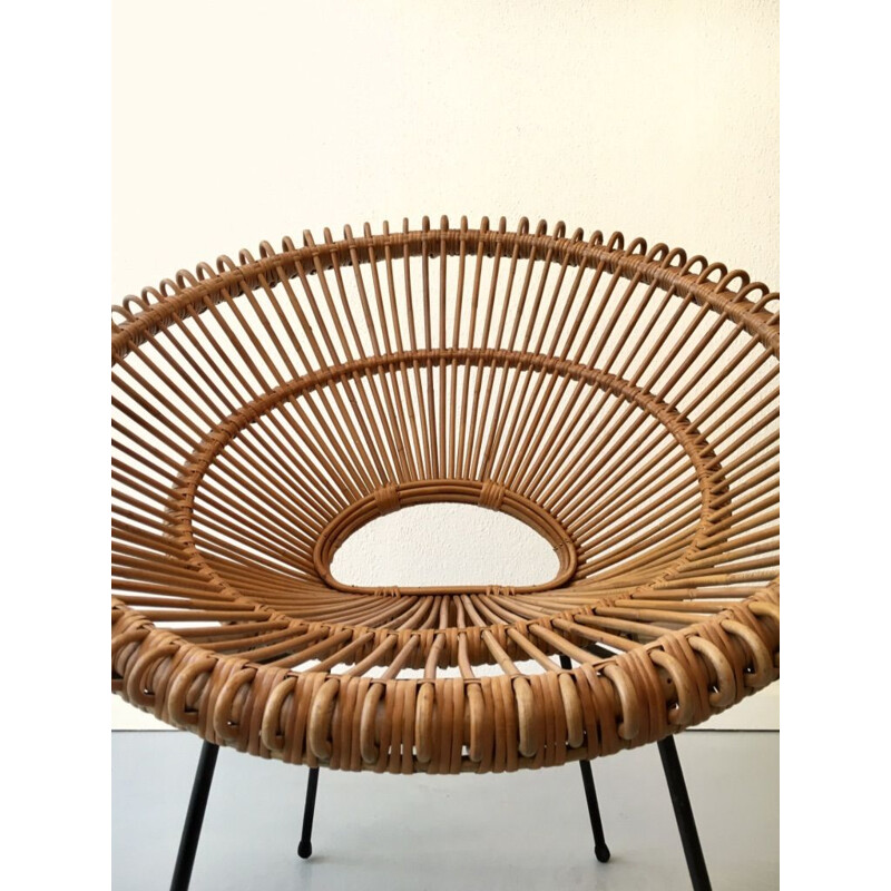 Pair of vintage Sunburst rattan chairs by Janine Abraham & Dirk Van Rol, 1960