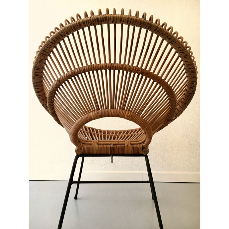 Paire de chaises vintage Sunburst en rotin par Janine Abraham & Dirk Van Rol, 1960