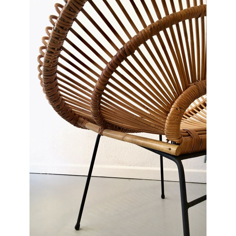 Pair of vintage Sunburst rattan chairs by Janine Abraham & Dirk Van Rol, 1960