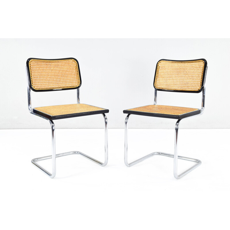 Pair of mid-century B32 Cesca chairs by Marcel Breuer, Italy 1970s