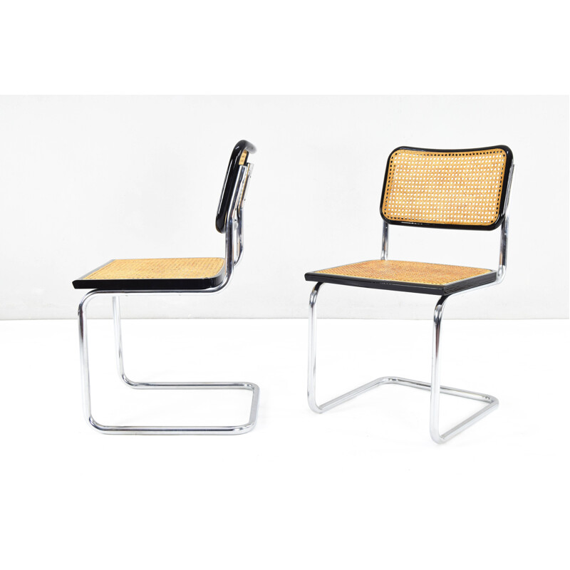 Pair of mid-century B32 Cesca chairs by Marcel Breuer, Italy 1970s