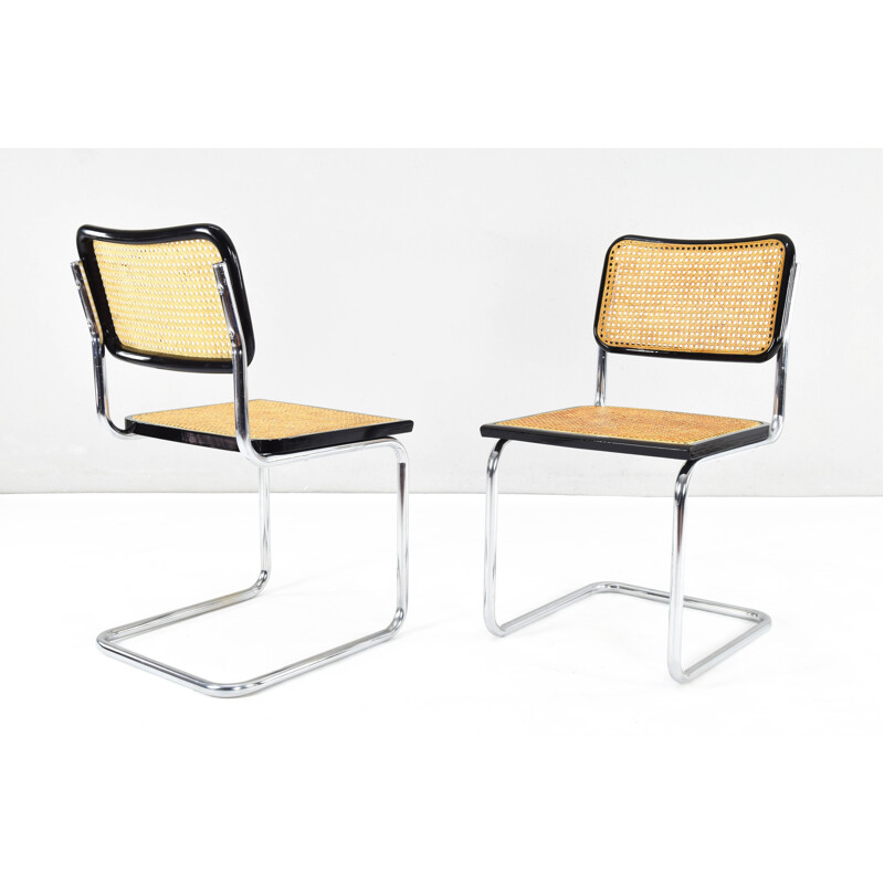 Pair of mid-century B32 Cesca chairs by Marcel Breuer, Italy 1970s