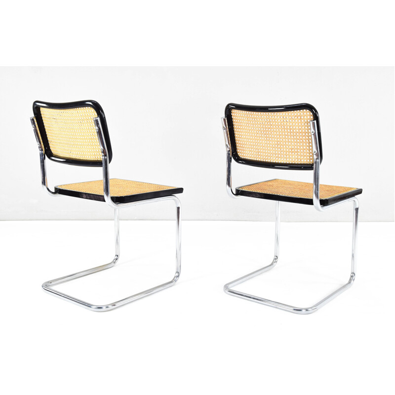 Pair of mid-century B32 Cesca chairs by Marcel Breuer, Italy 1970s