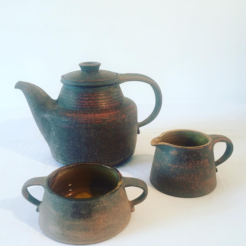 Servizio da tè in ceramica vintage di Nil Kahler, Danimarca