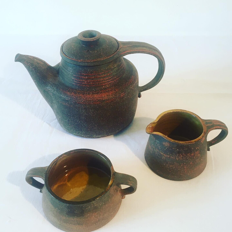 Servizio da tè in ceramica vintage di Nil Kahler, Danimarca