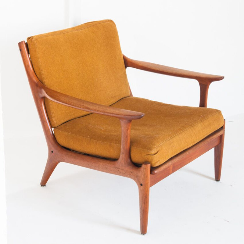 Paire de fauteuils scandinaves vintage en teck par Edvard Valentinsen pour Fraska, Danemark 1960