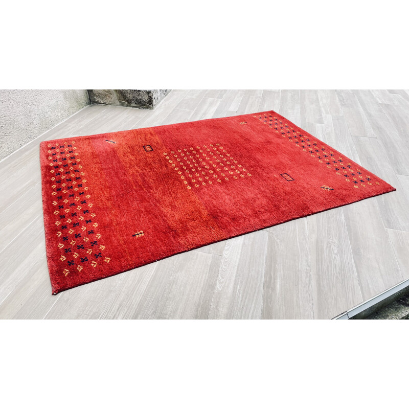 Tapis Indien vintage Gabbeh 100 en laine, 1980-1990