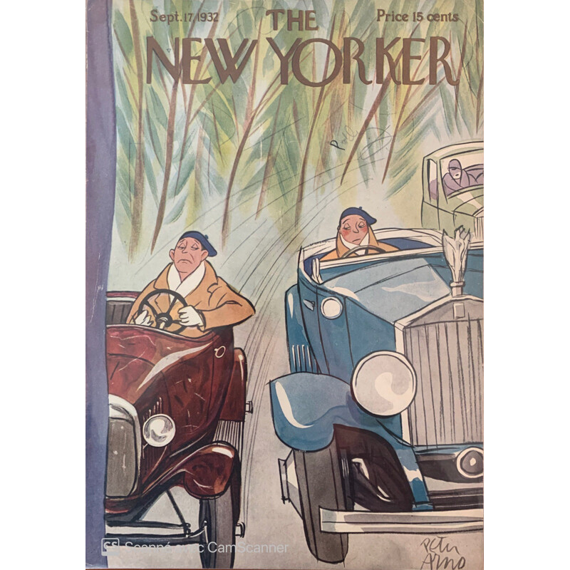 Couverture vintage originale du magazine The New Yorker par Peter Arno, 1930