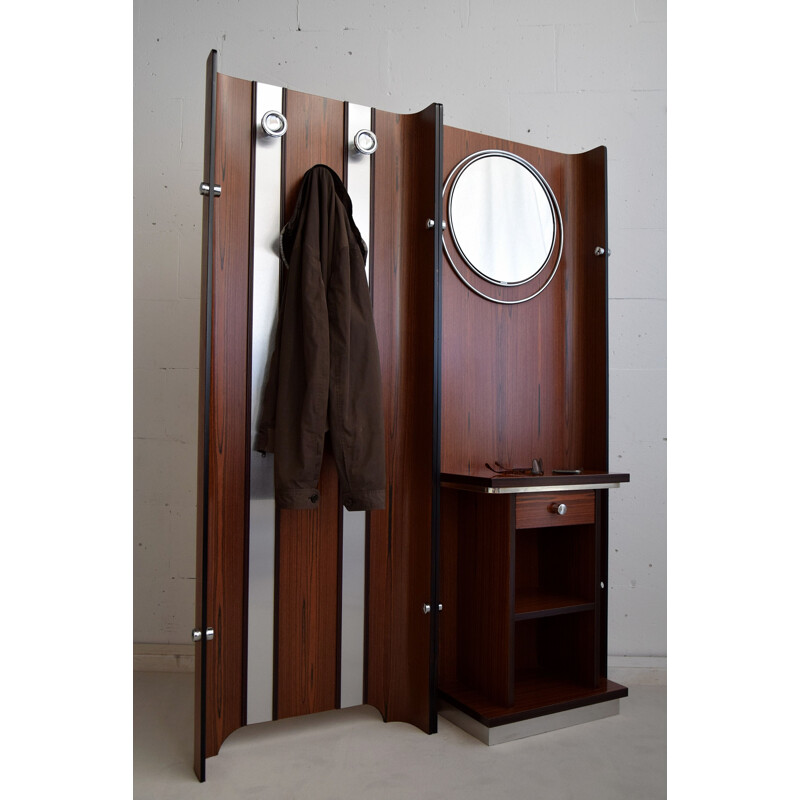 Vintage coat rack with mirror and drawer by Carlo de Carli, Italy 1960
