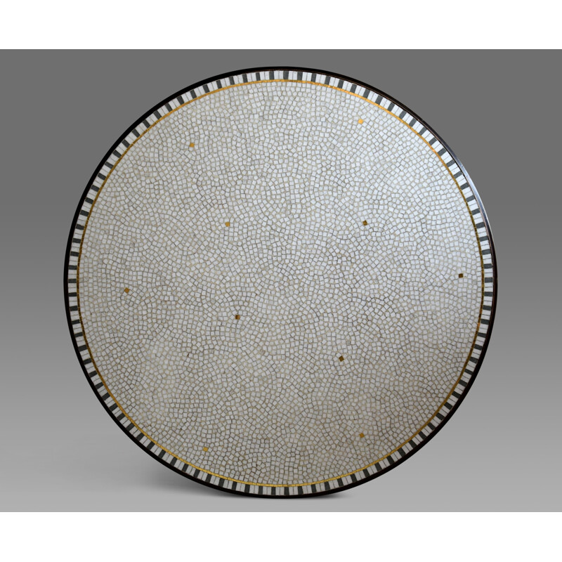 Glass mosaic mid-century round coffee table by Berthold Muller, 1960