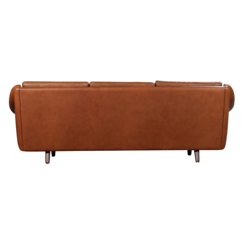 Vintage Danish leather sofa by Aage Christiansen for Erhardsen & Andersen, 1960s