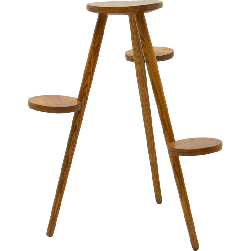 Mid century beech wood plant stand by Krásná Jizba, Czechoslovakia 1960s