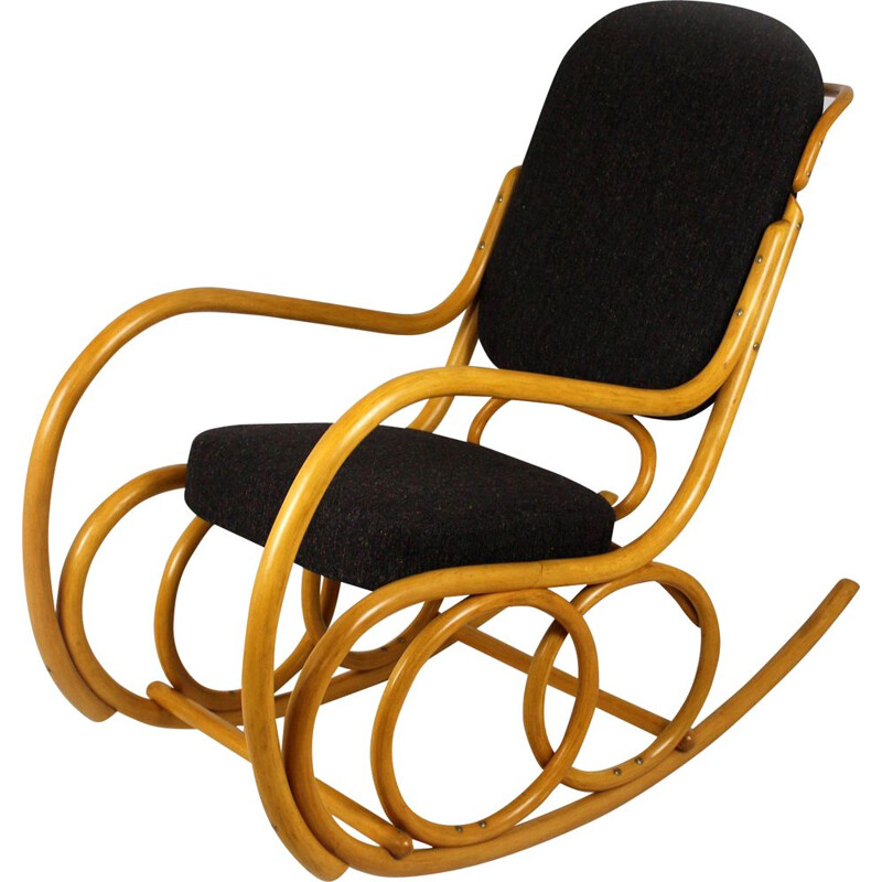 Mid-century beech bentwood rocking chair from TON, 1960s