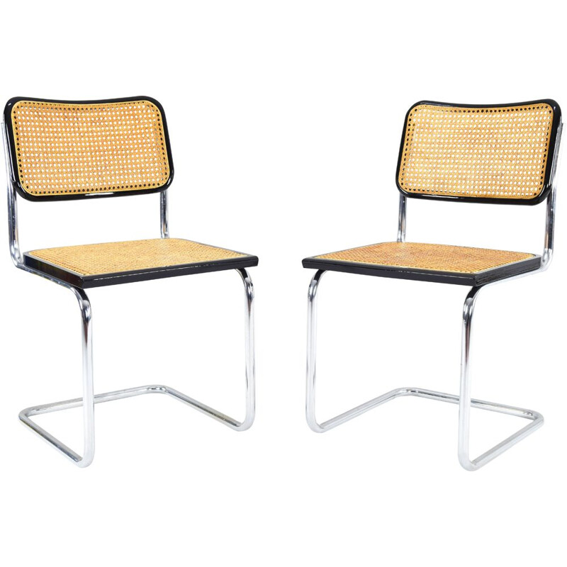 Pair of mid-century B32 Cesca chairs by Marcel Breuer, Italy 1970s