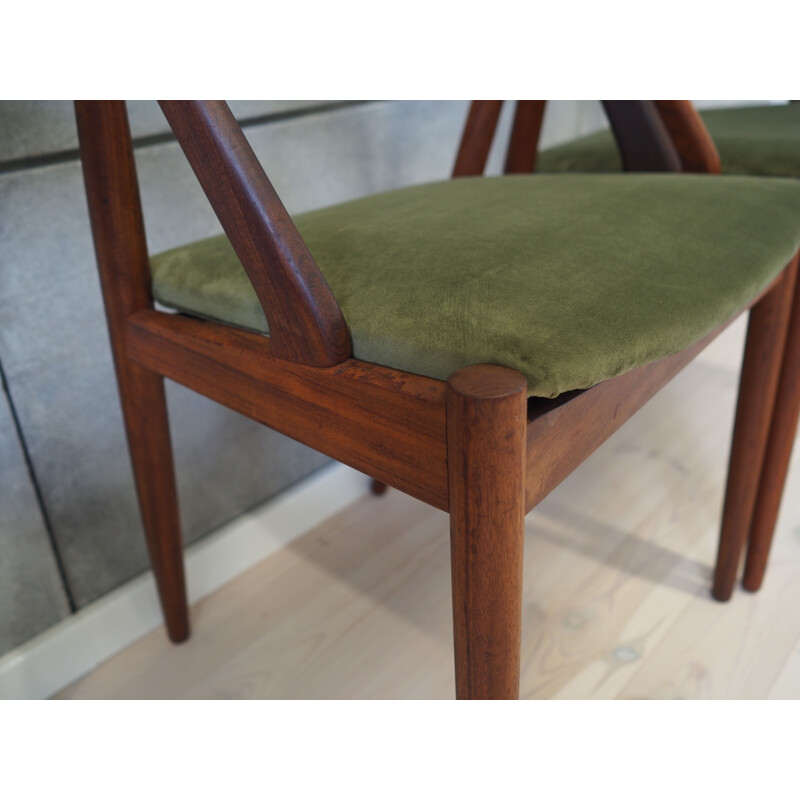 Set of 4 vintage rosewood and fabric chairs by Kai Kristiansen, Denmark 1970s