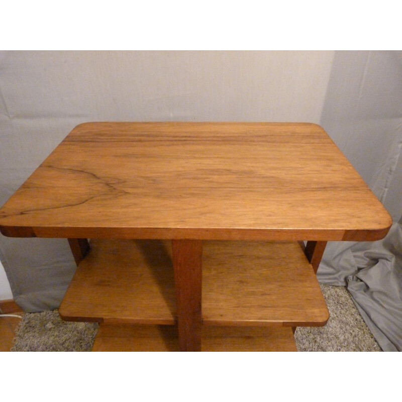  Walnut table with three trays - 1940s