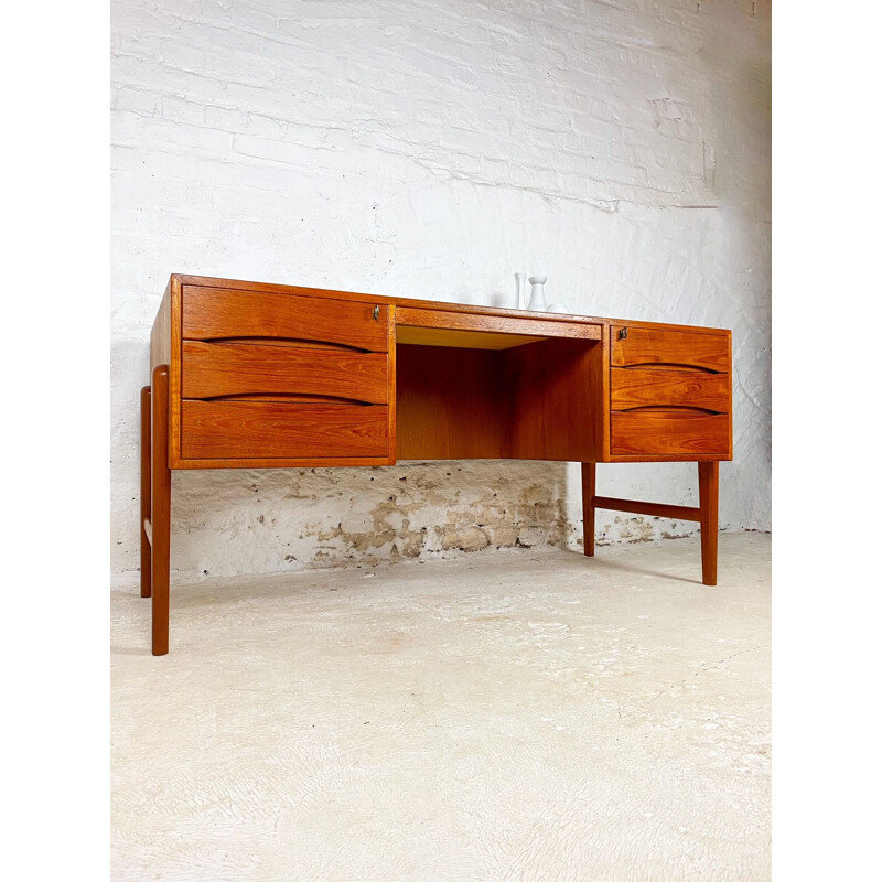 Danish teak vintage writing desk by Christian Møller for Chr. Møller Møbelsnedken, 1960s