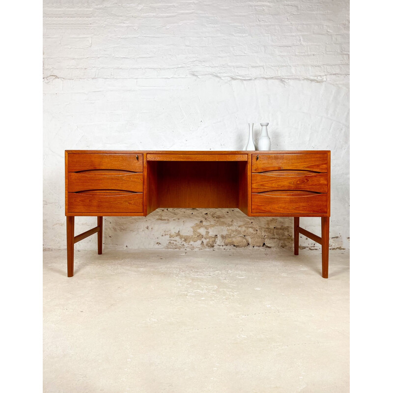 Danish teak vintage writing desk by Christian Møller for Chr. Møller Møbelsnedken, 1960s