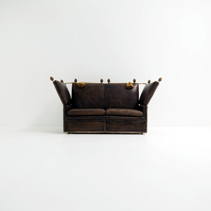 Canapé vintage Knole en cuir