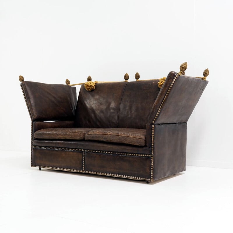 Canapé vintage Knole en cuir