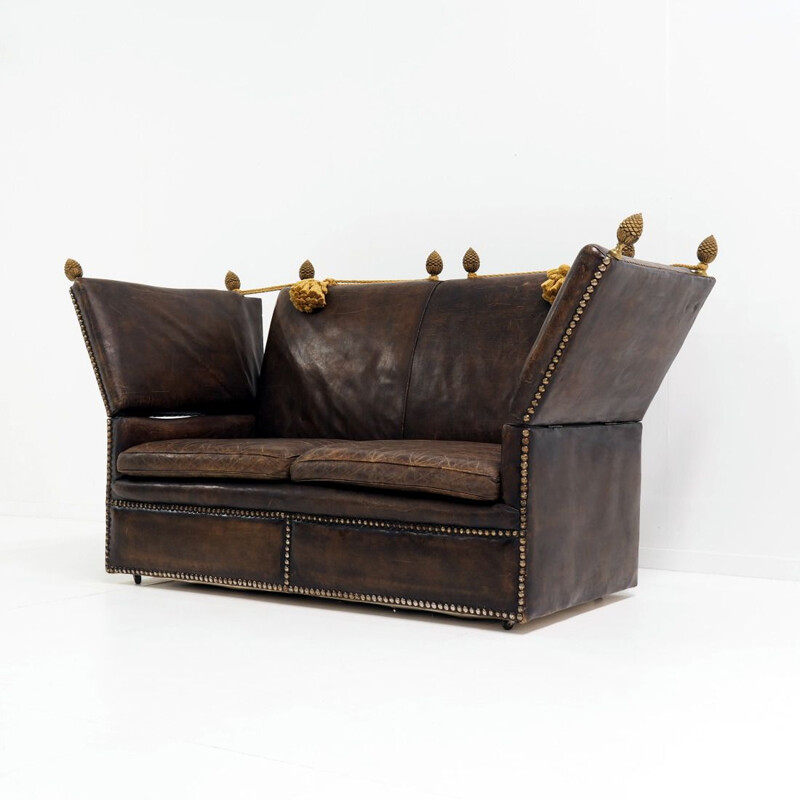Mid century Knole leather sofa