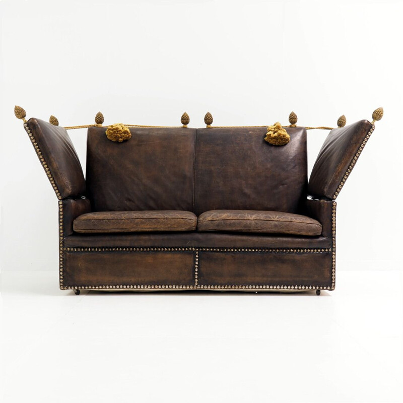 Mid century Knole leather sofa