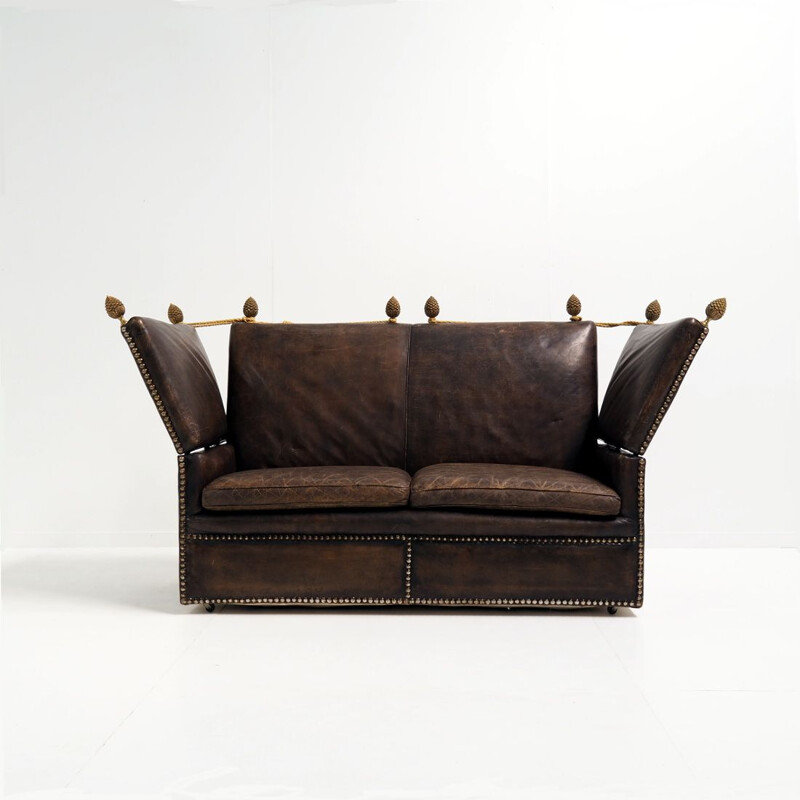 Mid century Knole leather sofa