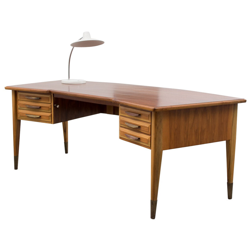 Desk in walnut - 50s