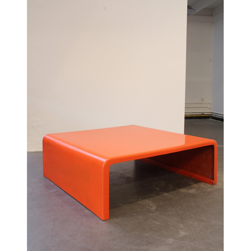 Orange Paulus coffee table in fiberglass - 1970s