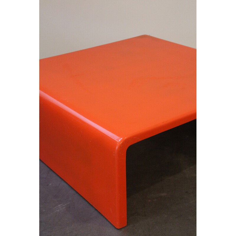 Orange Paulus coffee table in fiberglass - 1970s