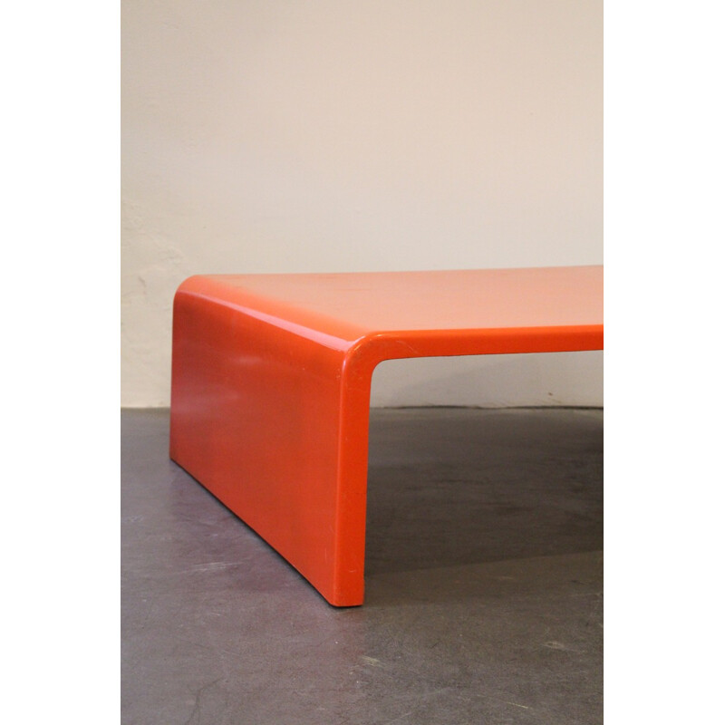 Orange Paulus coffee table in fiberglass - 1970s