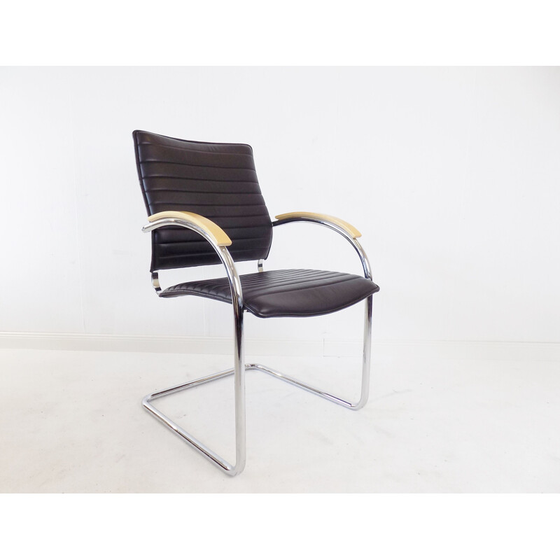 Mid century S 74 leather armchair by Josef Gorcica for Thonet