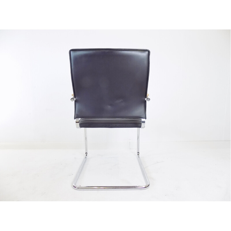 Cadeirão de couro Vintage S 74 de Josef Gorcica para Thonet