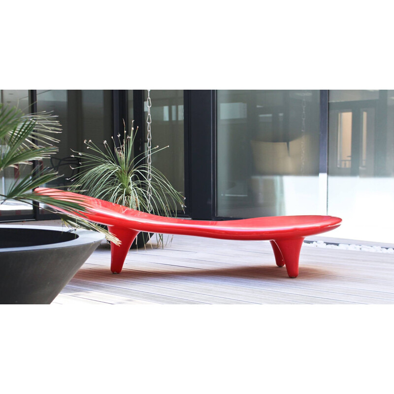 Cappellini "Orgone" table or bench in red fiberglass, Marc NEWSON - 1980s