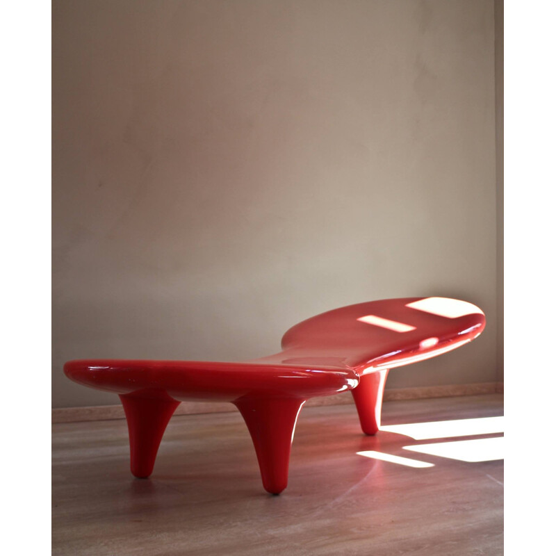 Banc ou table "Orgone" Cappellini en fibre de verre rouge, Marc NEWSON - 1980 