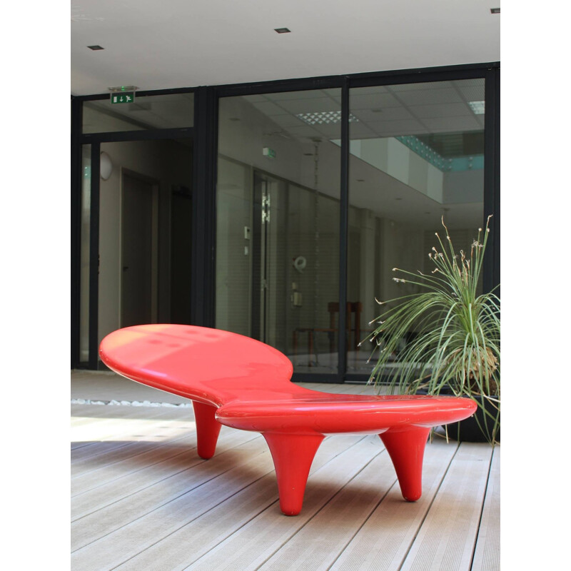 Cappellini "Orgone" table or bench in red fiberglass, Marc NEWSON - 1980s