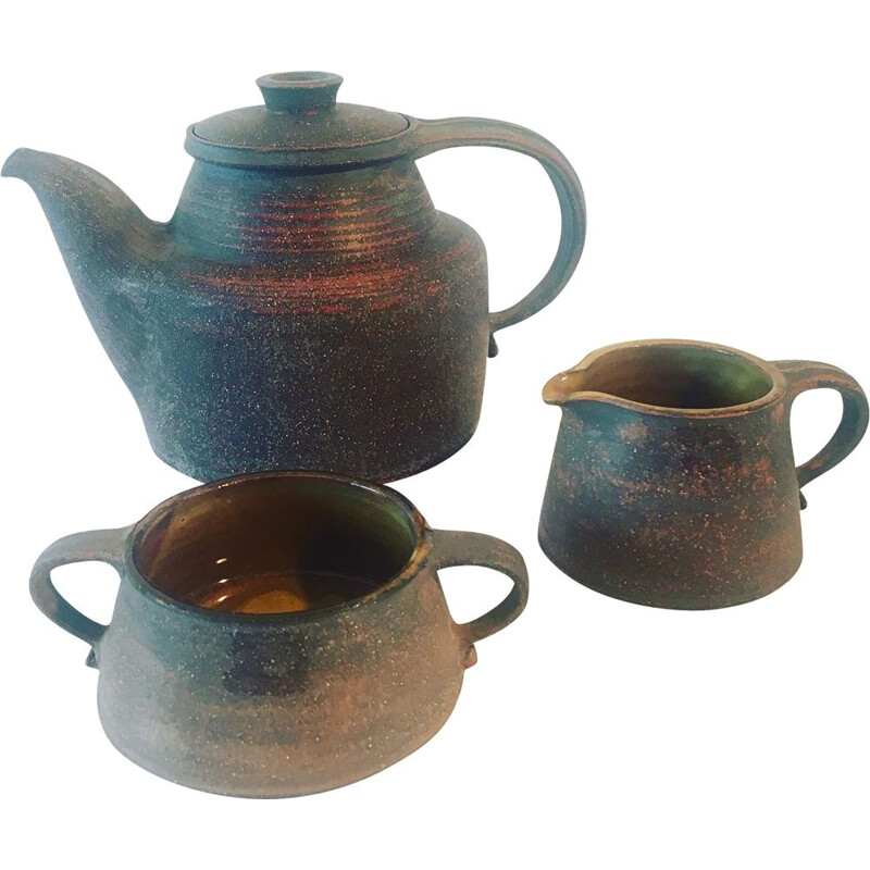 Juego de té de cerámica vintage de Nil Kahler, Dinamarca