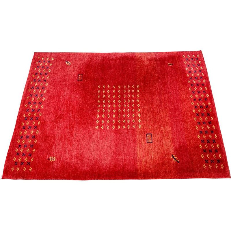 Vintage Indian rug Gabbeh 100 in wool, 1980-1990