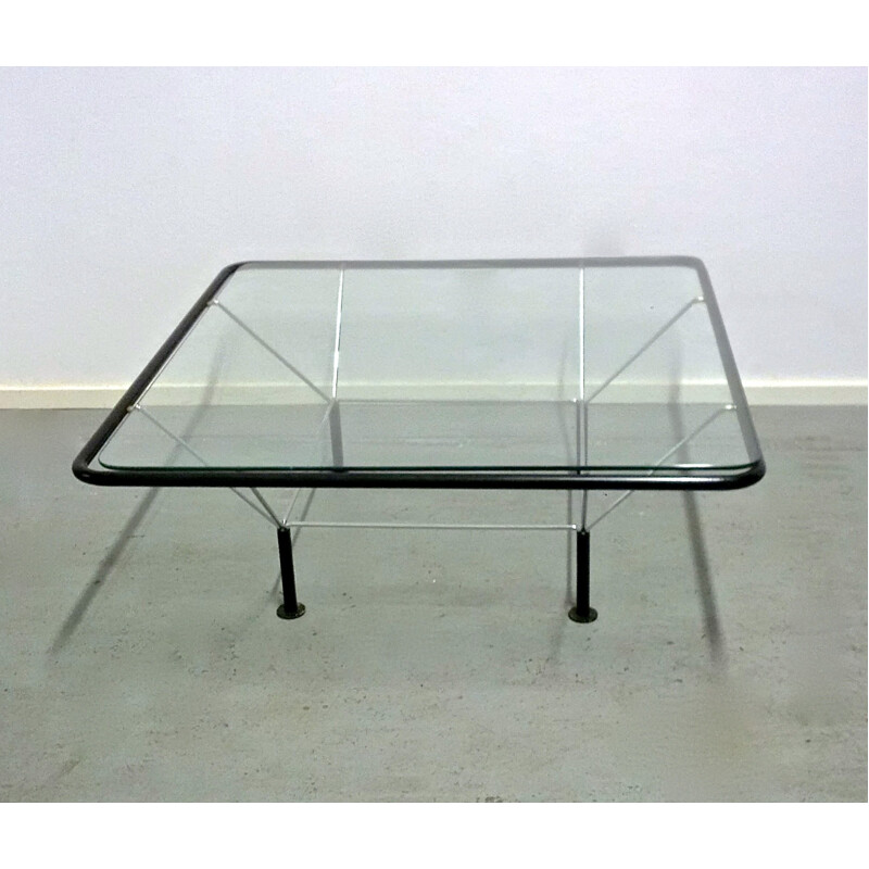 Italian B&B coffee table in chromed metal and glass, Paolo PIVA - 1970s 