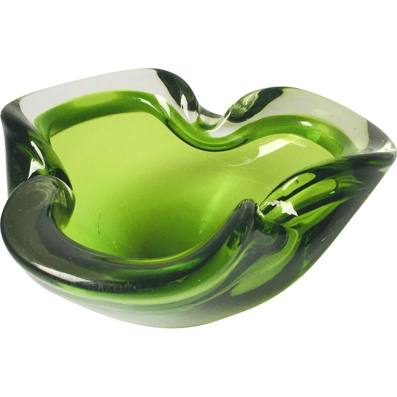 Vintage Sommerso Murano glass ashtray, Italy 1960s