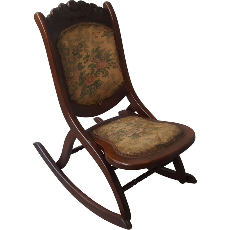 Chaise à bascule pliante vintage