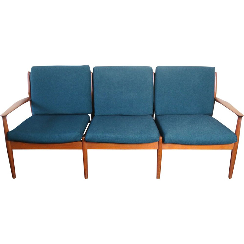 Mid century Danish 3 seater sofa in solid teak by Grete Jalk, 1960