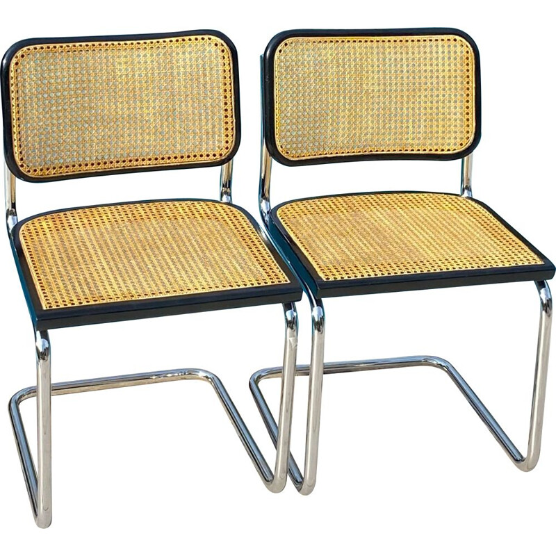 Pair of vintage Cesca B32 chairs by Marcel Breuer, Italy