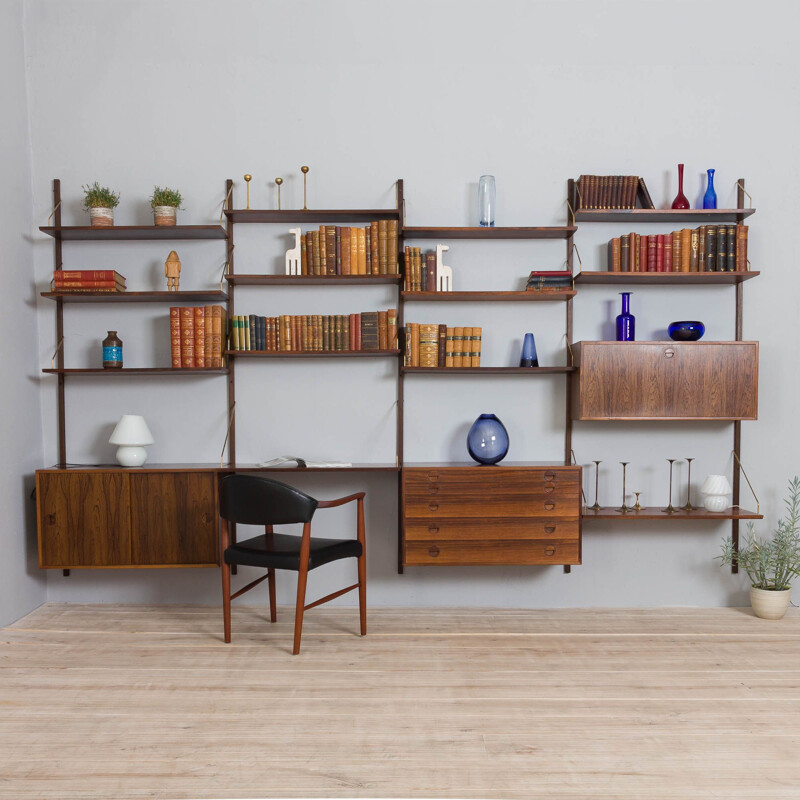 Vintage rosewood wall unit by Thygesen & Sørensen for Hansen and Guldborg, 1960s