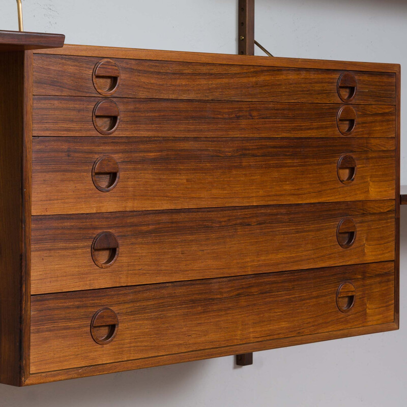 Vintage rosewood wall unit by Thygesen & Sørensen for Hansen and Guldborg, 1960s