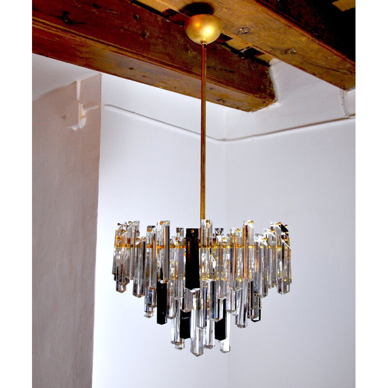 Vintage two-tone Murano glass chandelier by Paolo Venini, Italy 1970