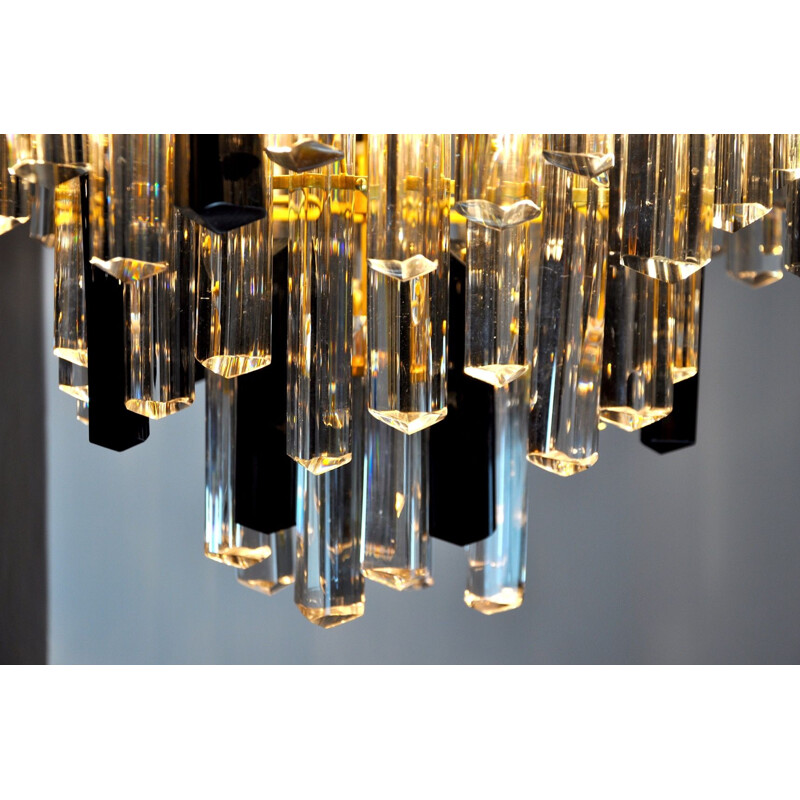 Vintage two-tone Murano glass chandelier by Paolo Venini, Italy 1970