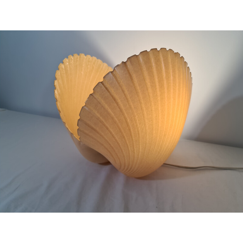 Vintage shell lamp in fiberglass by André Cazenave and Michele Mahé for Atelier A, 1970